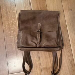 Brown Leather Men's/Womens Backpack